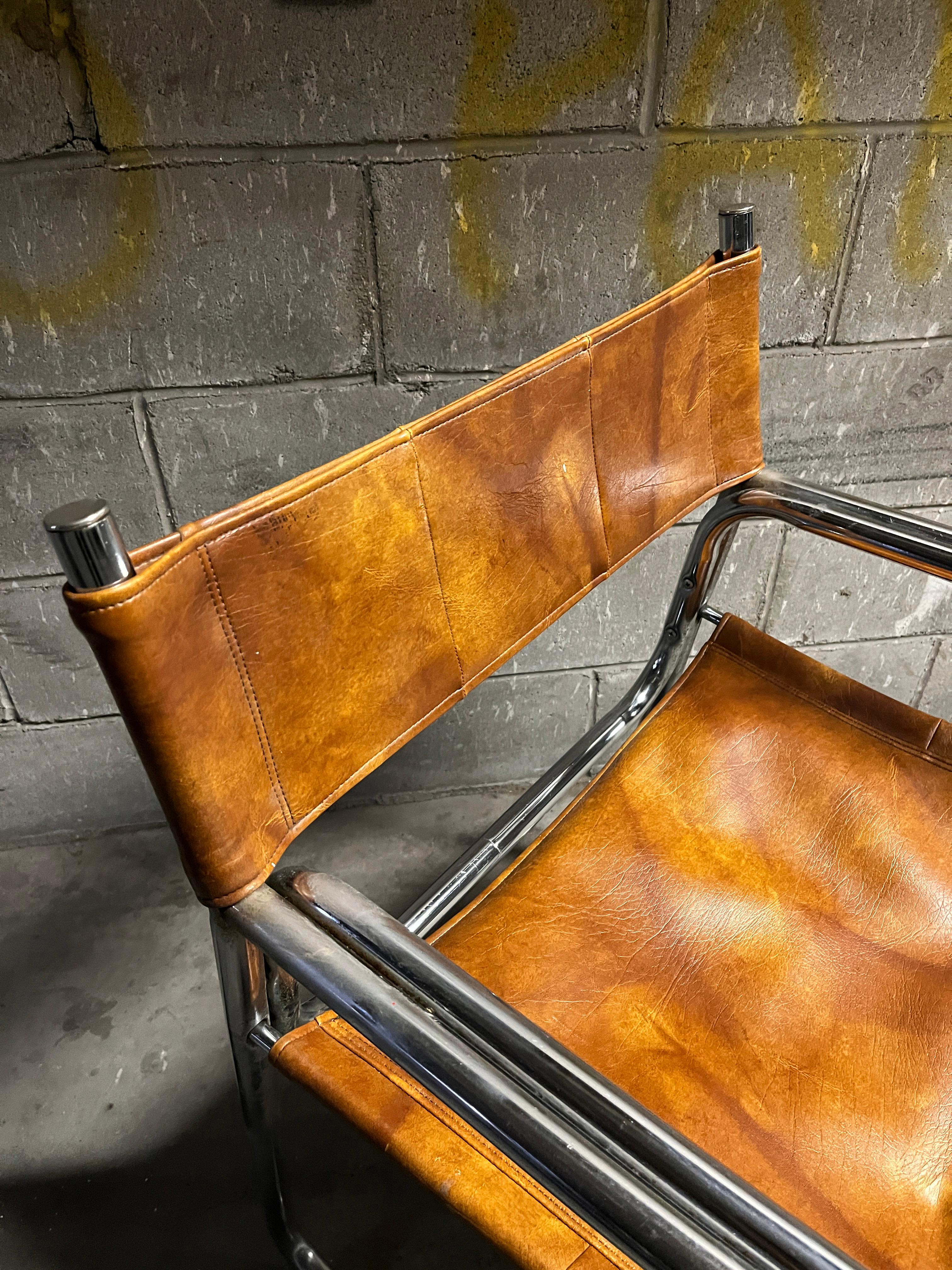 Metà XX secolo Gibson & Gibson International Sling Tubular Side Chair 1960s in vendita