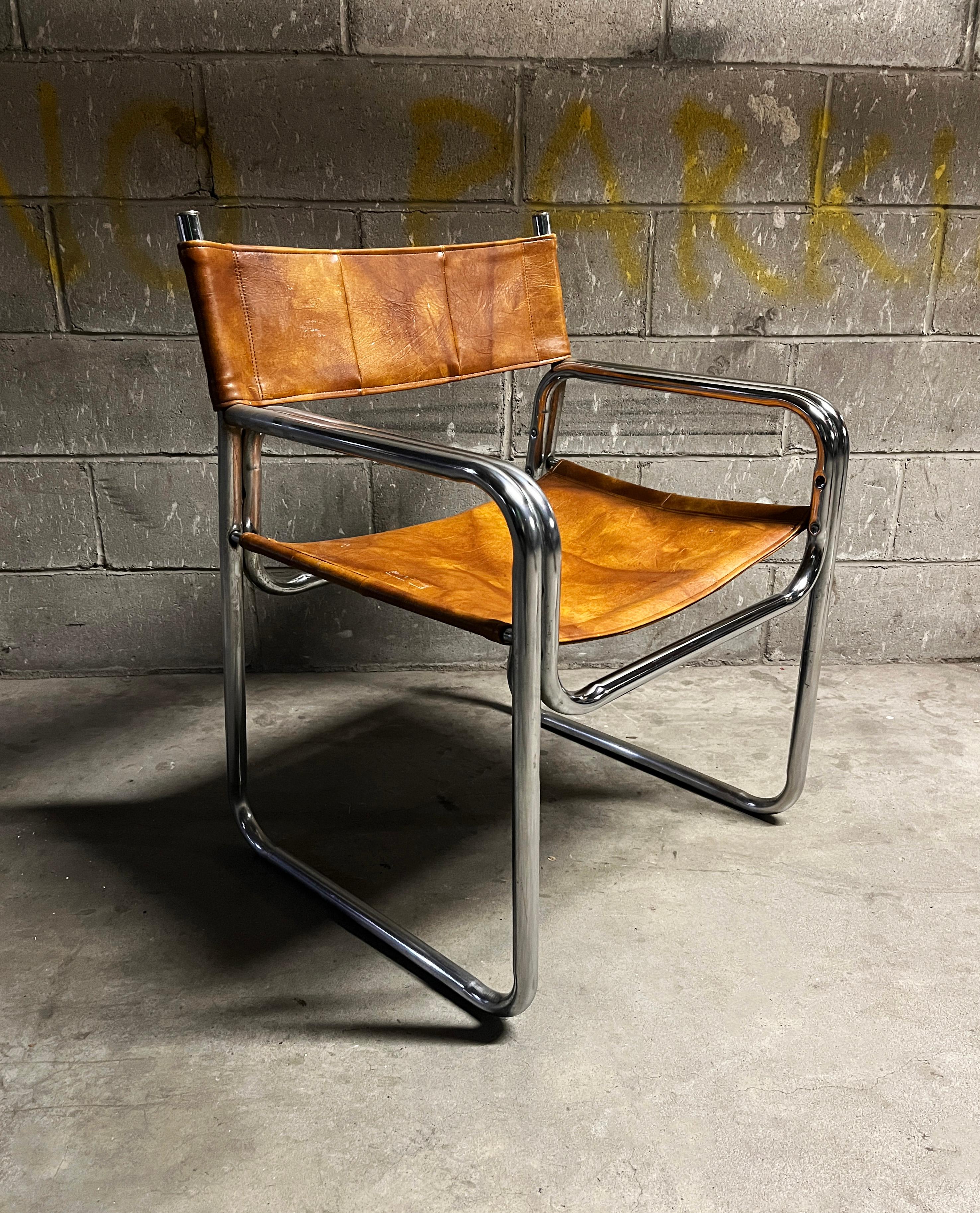 Materiale sintetico Gibson & Gibson International Sling Tubular Side Chair 1960s in vendita
