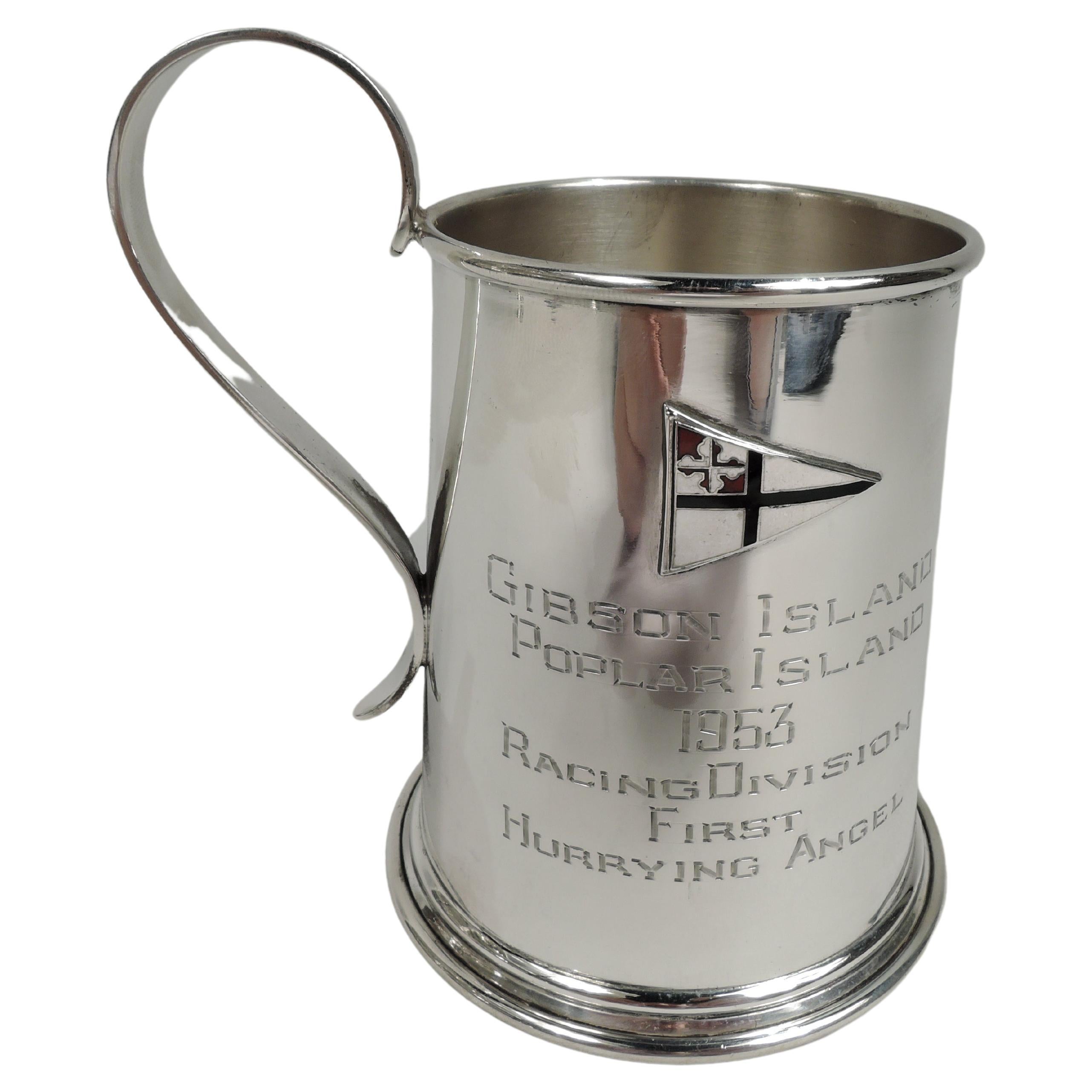 Gibson Island Yacht Race Trophy Mug with Enamel Burgee