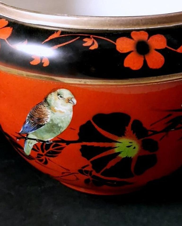 20th Century Gibson & Sons English Colored And Painted Earthenware Cachepot For Sale