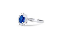 GIC Certified 1.07 Carat Ceylon Natural Untreated Sapphire Diamond Gold Ring