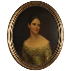 Giclee on Board after Thomas Sully's "Miss Pearce" in Giltwood Frame