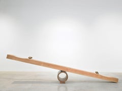 See-Saw Sculpture and Bench with Cast Bronze Heart Handles by Vivian Carbonell