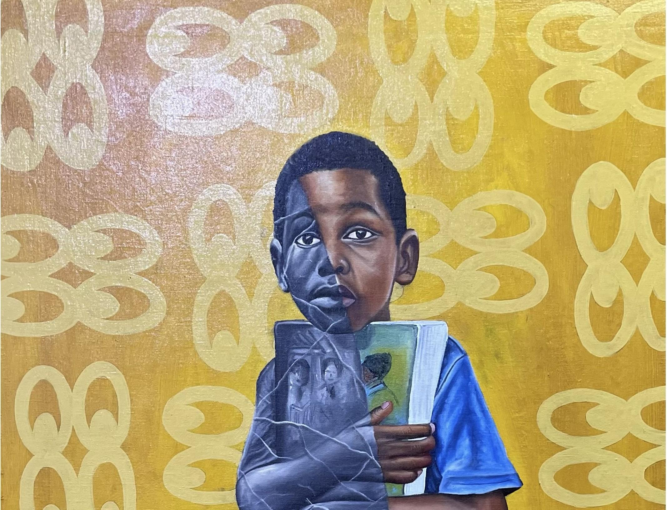 Tieni stretta la tua cultura e la tua storia - 21° secolo, arte contemporanea, arte figurativa - Painting di Gideon Kotey