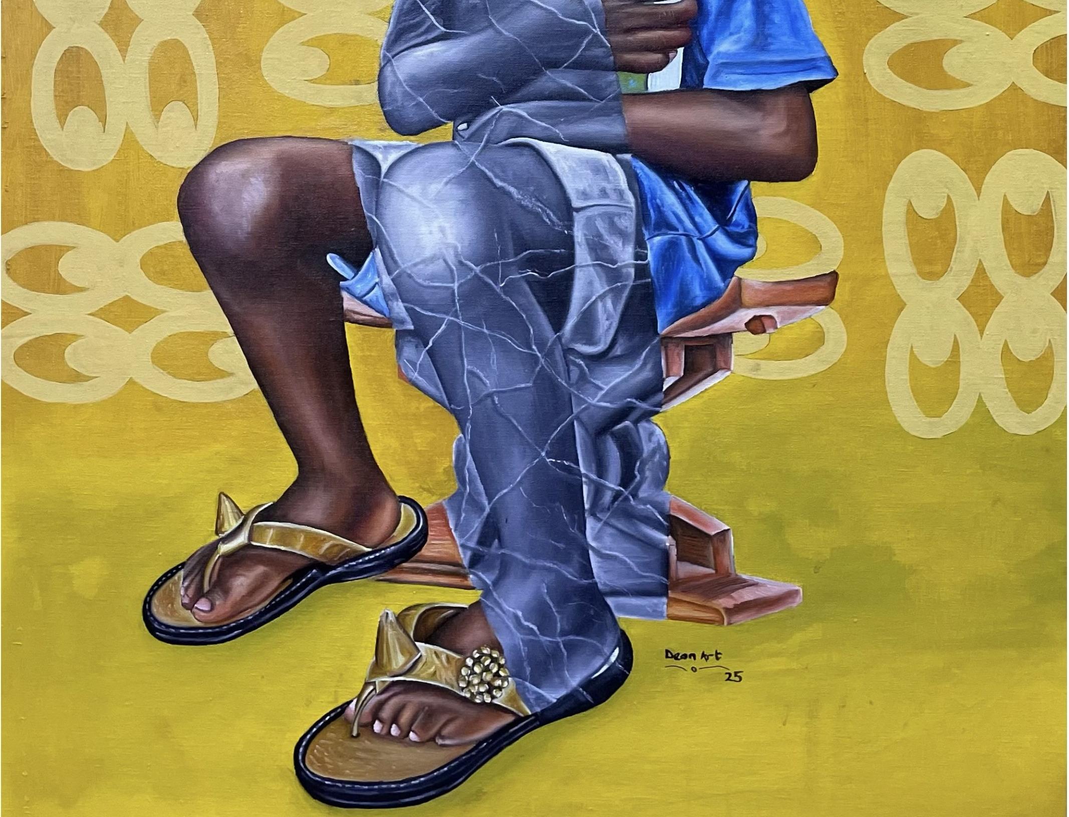 Tieni stretta la tua cultura e la tua storia - 21° secolo, arte contemporanea, arte figurativa - Painting Contemporaneo di Gideon Kotey