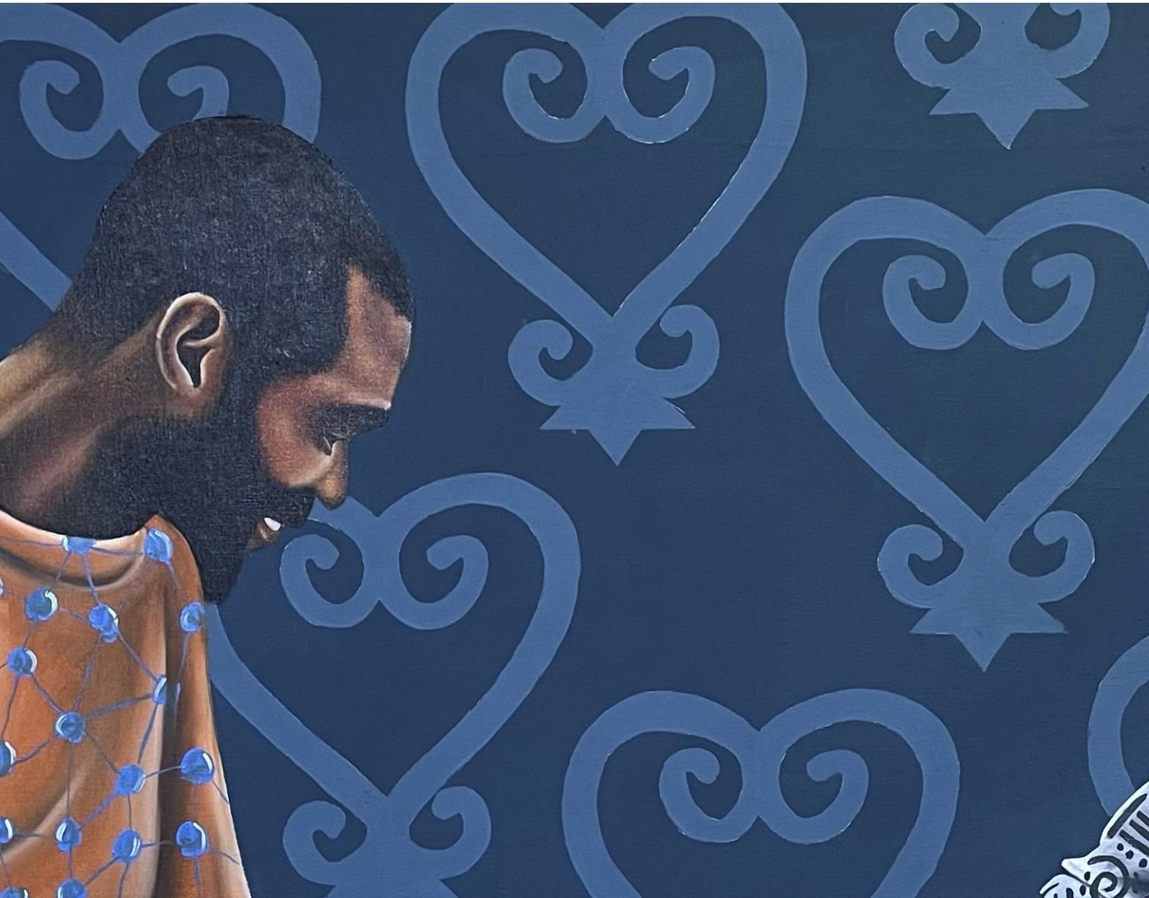 Sankofa -21° secolo, Contemporaneo, Ritratto figurativo, Africano, Giochi, Crescita - Painting di Gideon Kotey
