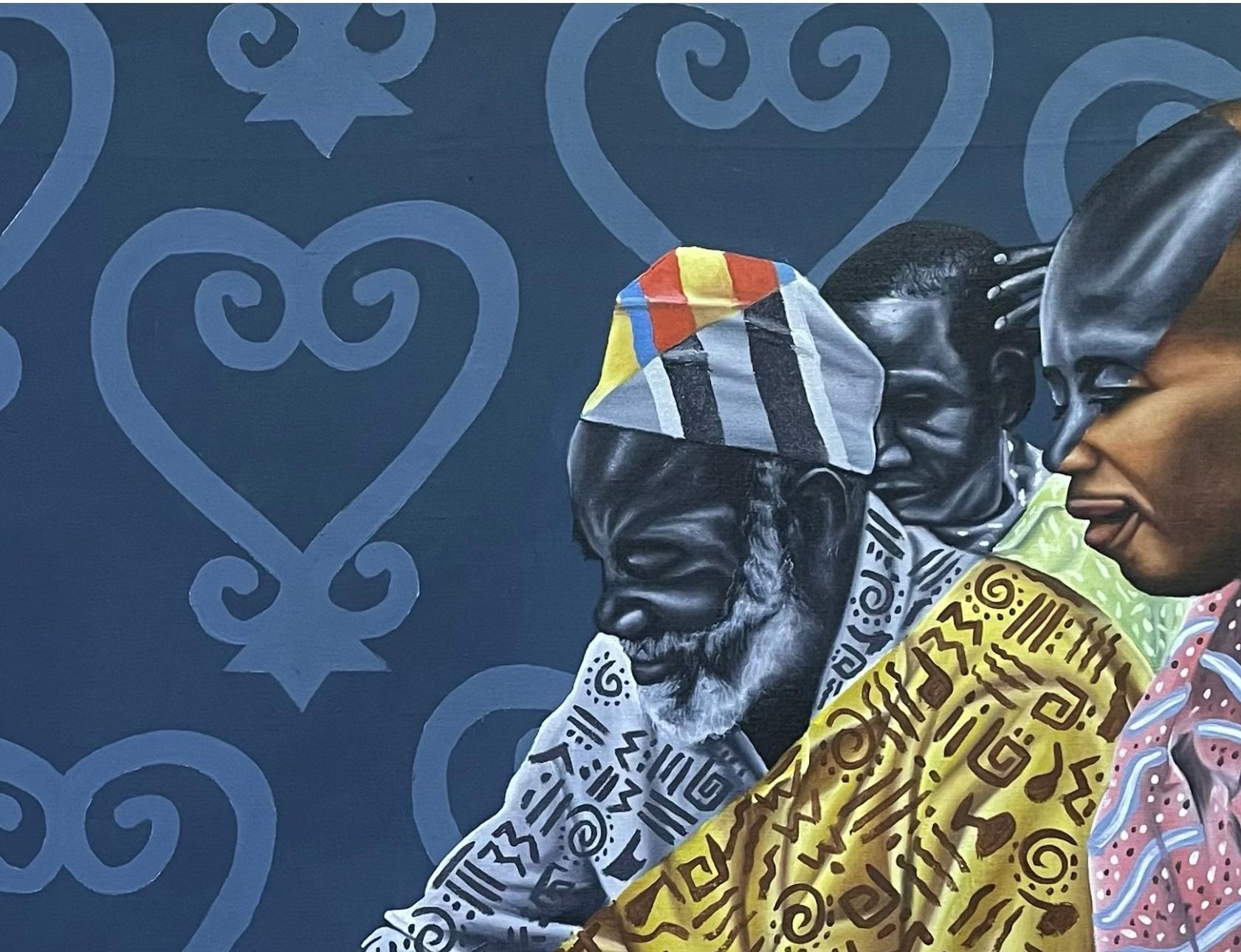 Sankofa -21° secolo, Contemporaneo, Ritratto figurativo, Africano, Giochi, Crescita - Portrait Painting Viola di Gideon Kotey
