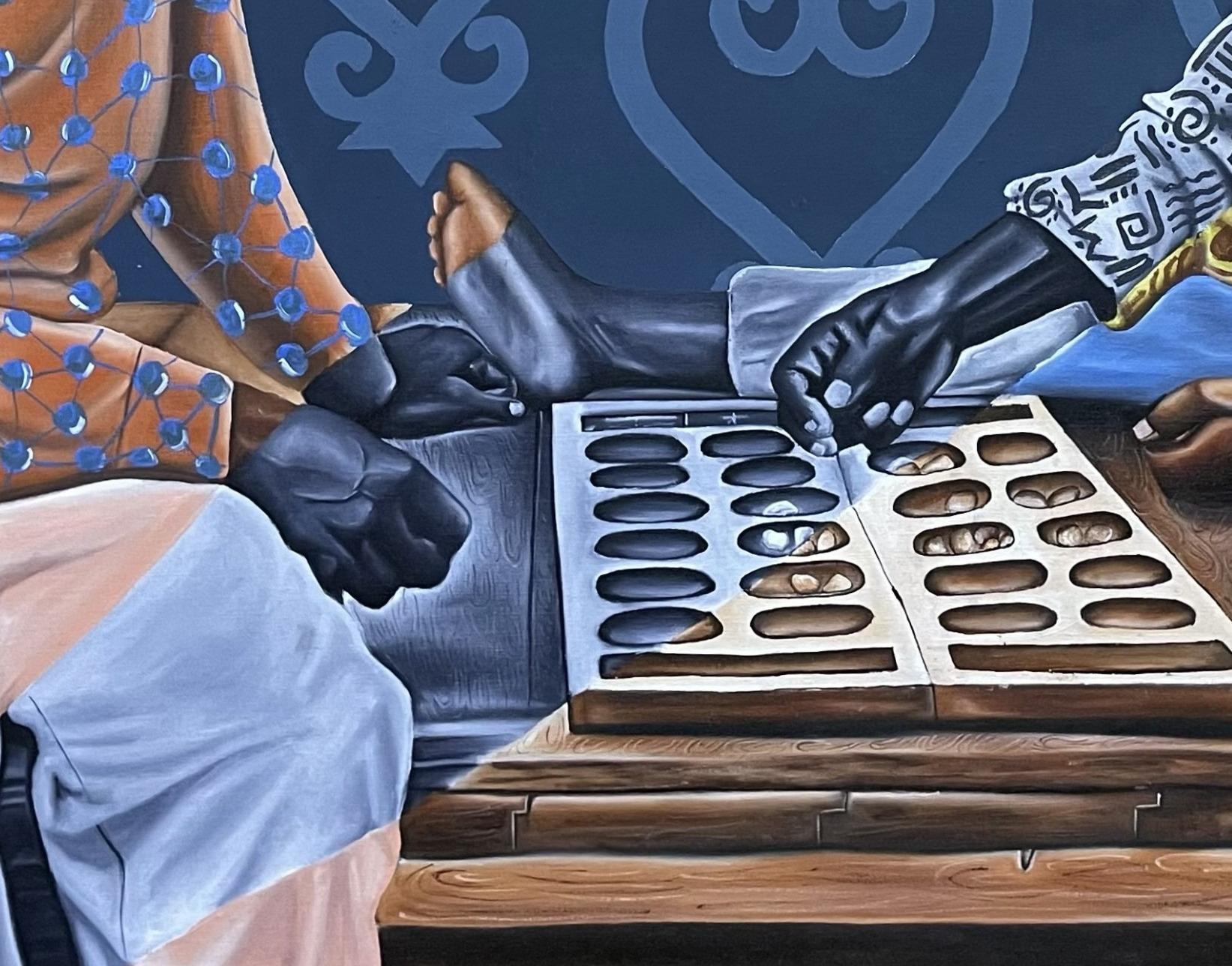 Il Sankofa è un simbolo potente nella cultura africana, in particolare tra il popolo Akan del Ghana. Rappresenta l'idea di guardare al passato per imparare e andare avanti. 

Il dipinto rappresenta il titolo SANKOFA: si vede un anziano, con anni di