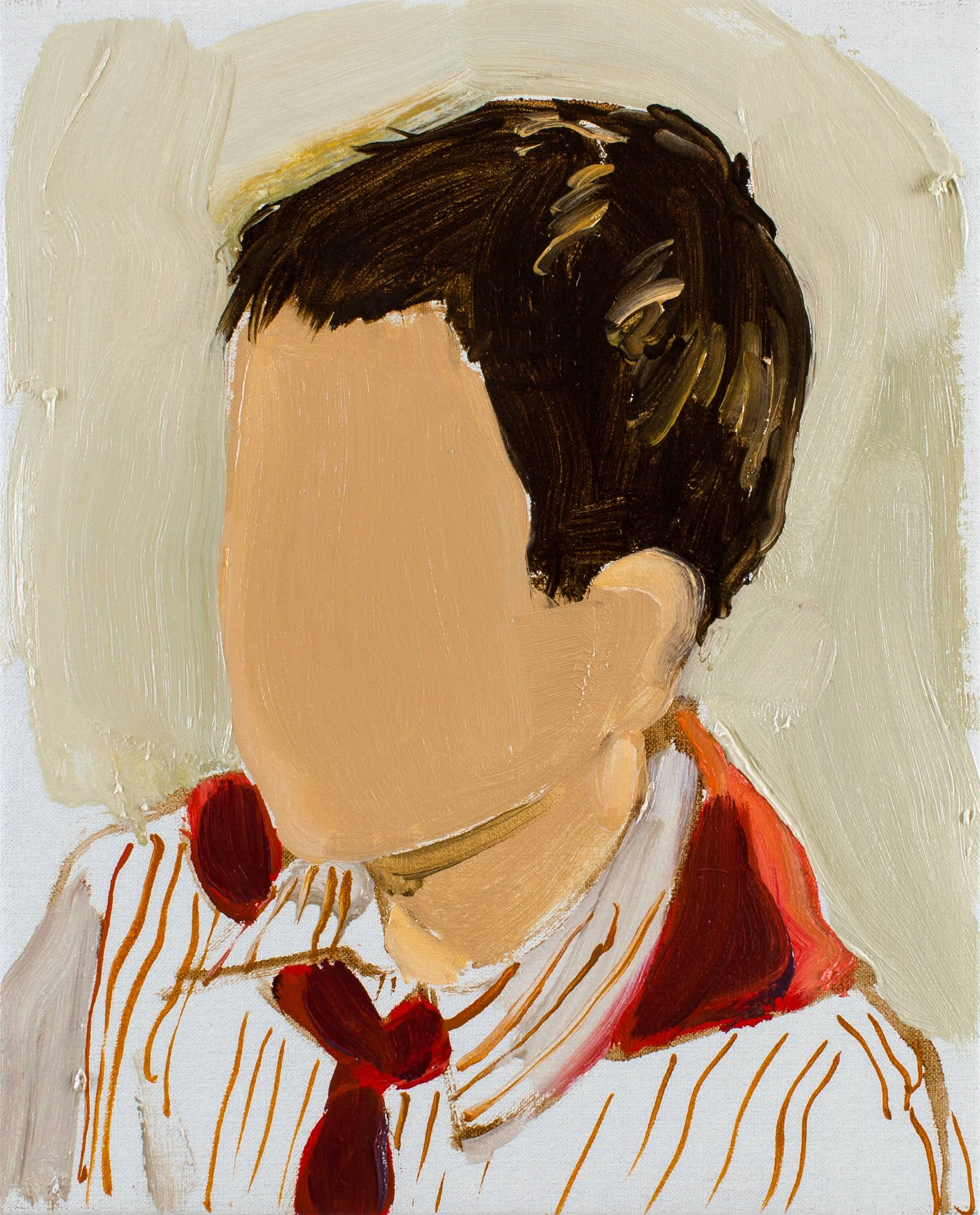 Gideon Rubin Figurative Painting - Striped Shirt