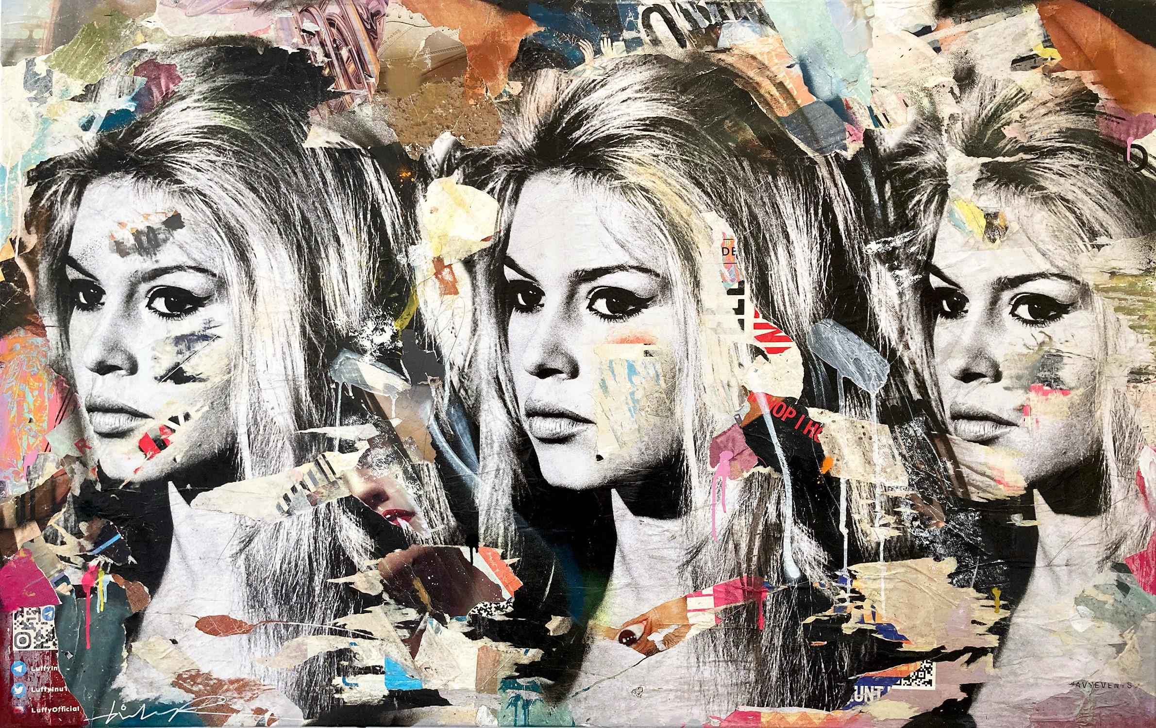 "All We Have" Portrait of Brigitte Bardot Pop Art Street Mixed Media Painting 