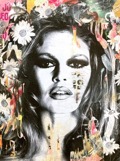 "She's Your Friend" Ritratto Pop Art di Brigitte Bardot dipinto su tela