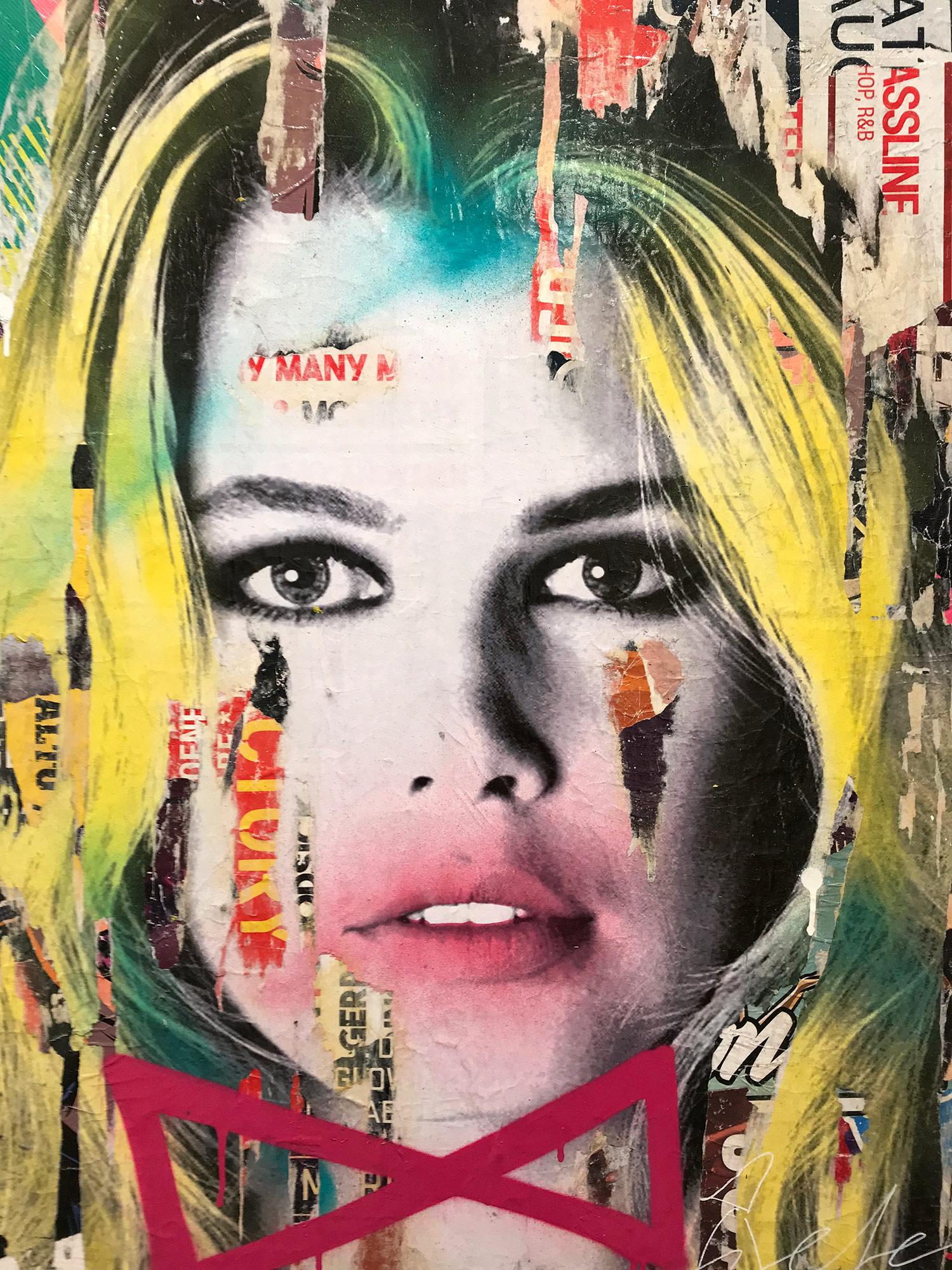 From Nothing to Nowhere (Claudia Schiffer) - Painting by Gieler