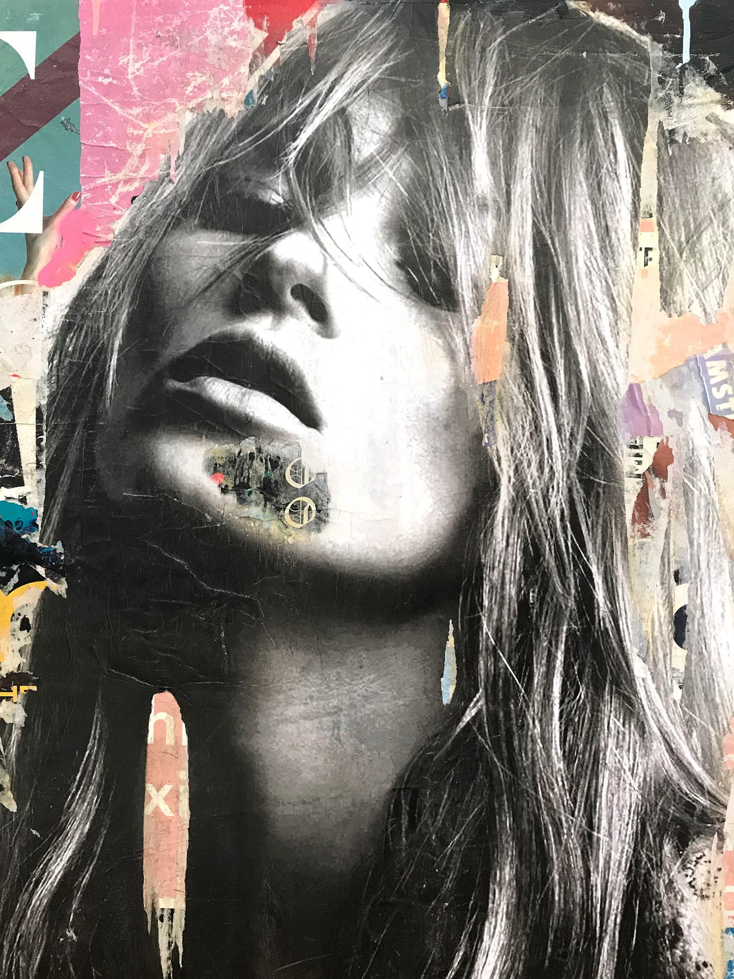 It's a Sin to Be Tired, Pop Art Portrait of Kate Moss - Painting by Gieler