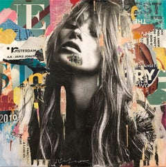 Portrait Pop Art de Kate Moss « It's a Sin to Be Tired » (C'est un péché à être tenu)