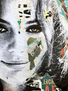 "Jacqueline Bisset" Pop Art Street Art Décollage Painting Mixed Media Portrait