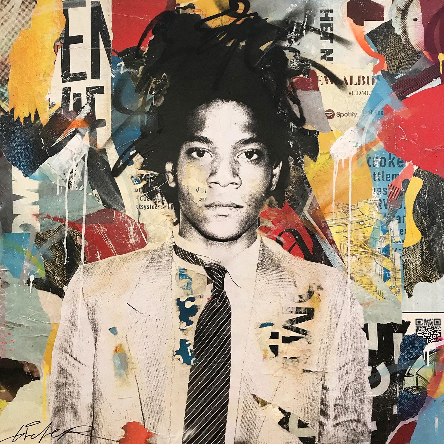 Gieler Abstract Painting - "Jean Michel" Basquiat Portrait Pop Art Street Art Painting on Canvas