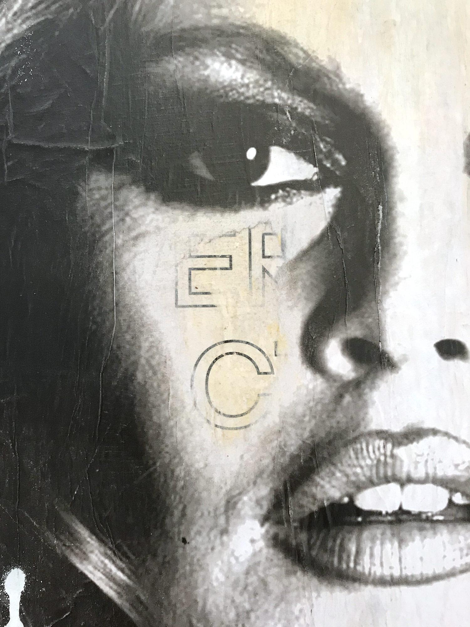 She's Your Friend, Pop Art Portrait of Brigitte Bardot - Beige Figurative Painting by Gieler