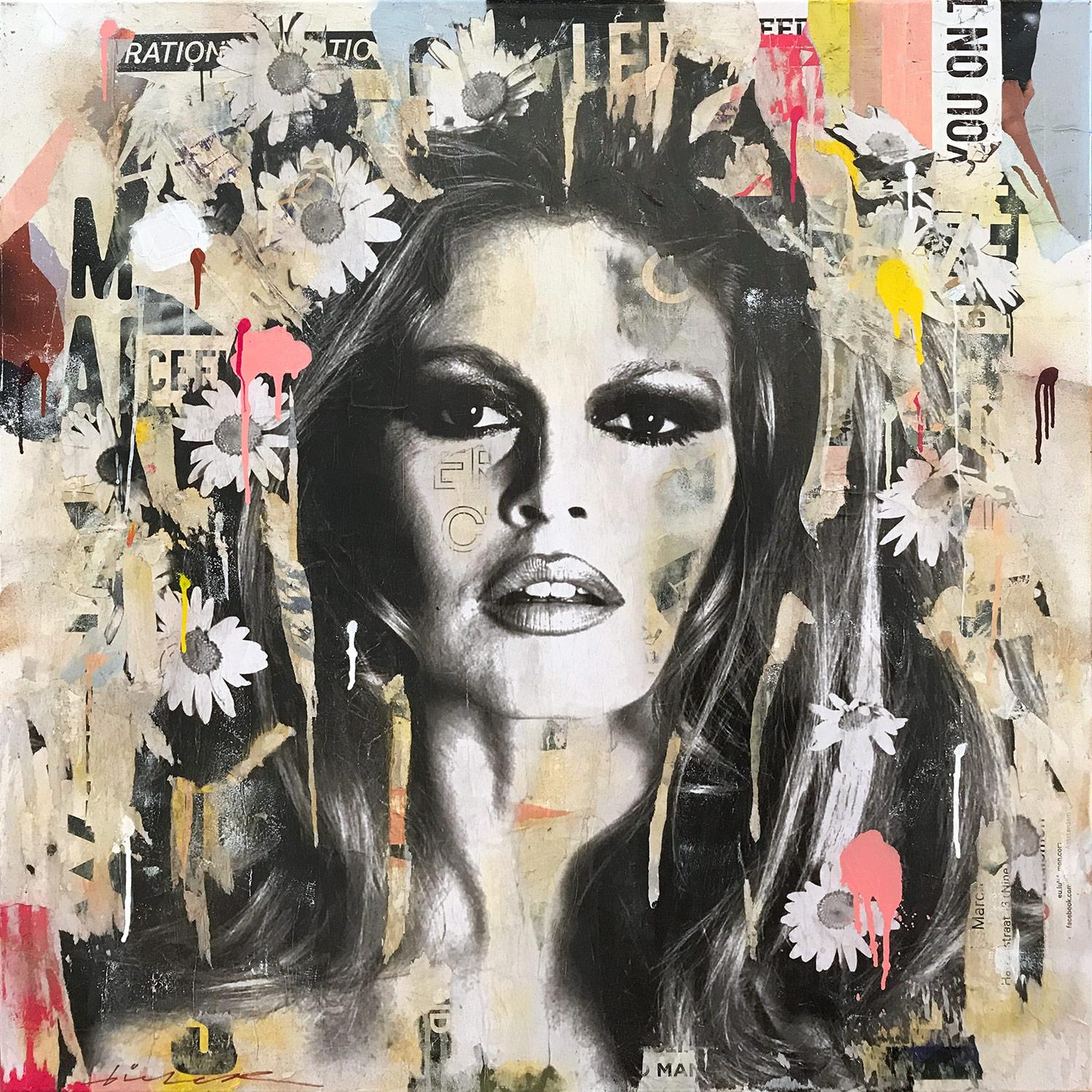 Pop Art  Motiv Brigitte Bardot 100x100 Acrylglas Bild/Loft/Druck/Porträt 