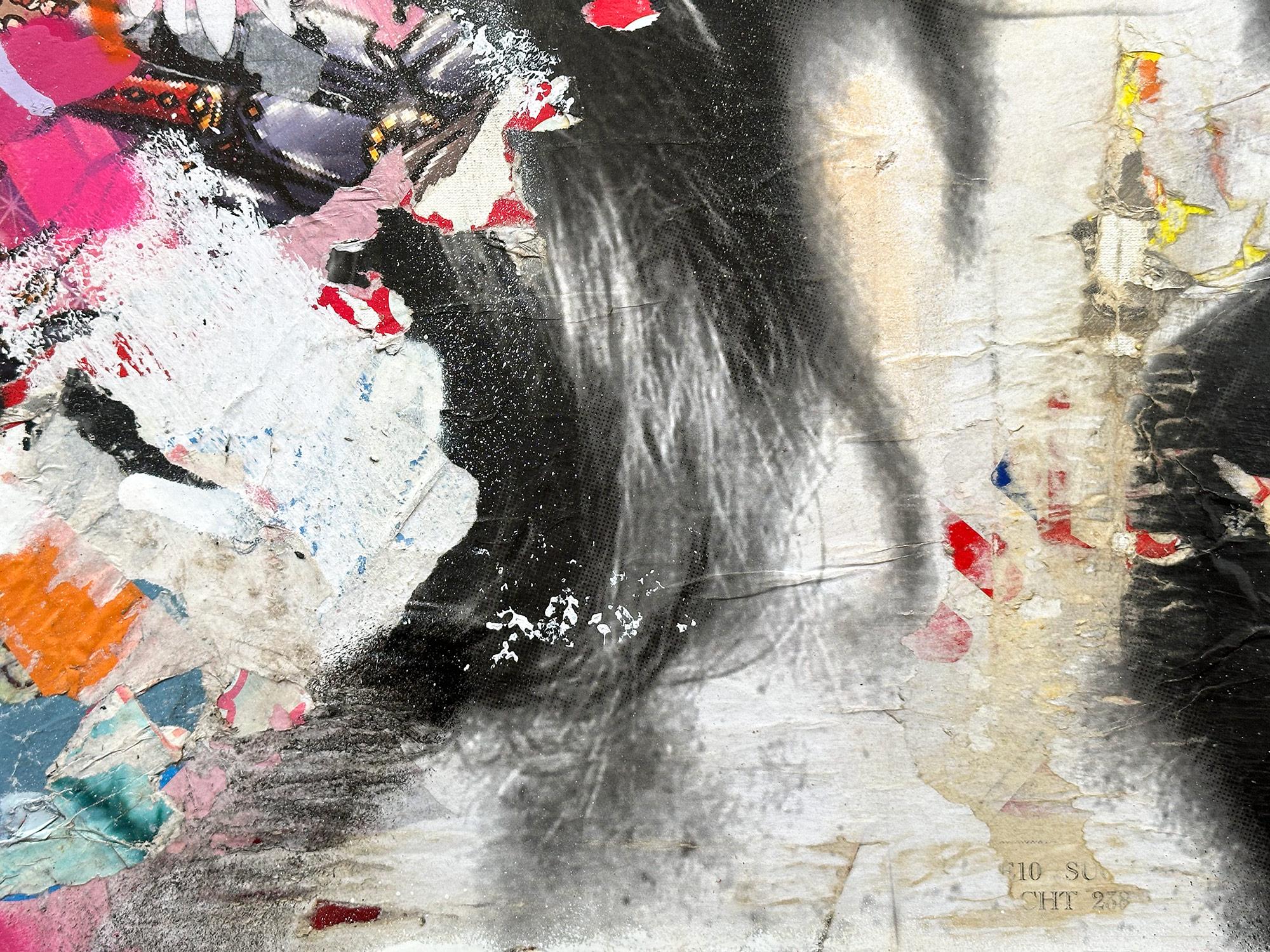 Esta pieza representa a la famosa actriz y modelo francesa Brigitte Bardot. Realizada con bellos colores expresivos y un distintivo diseño de arte callejero, esta pieza rebosa energía y belleza romántica. Su composición y su atrevido collage son una
