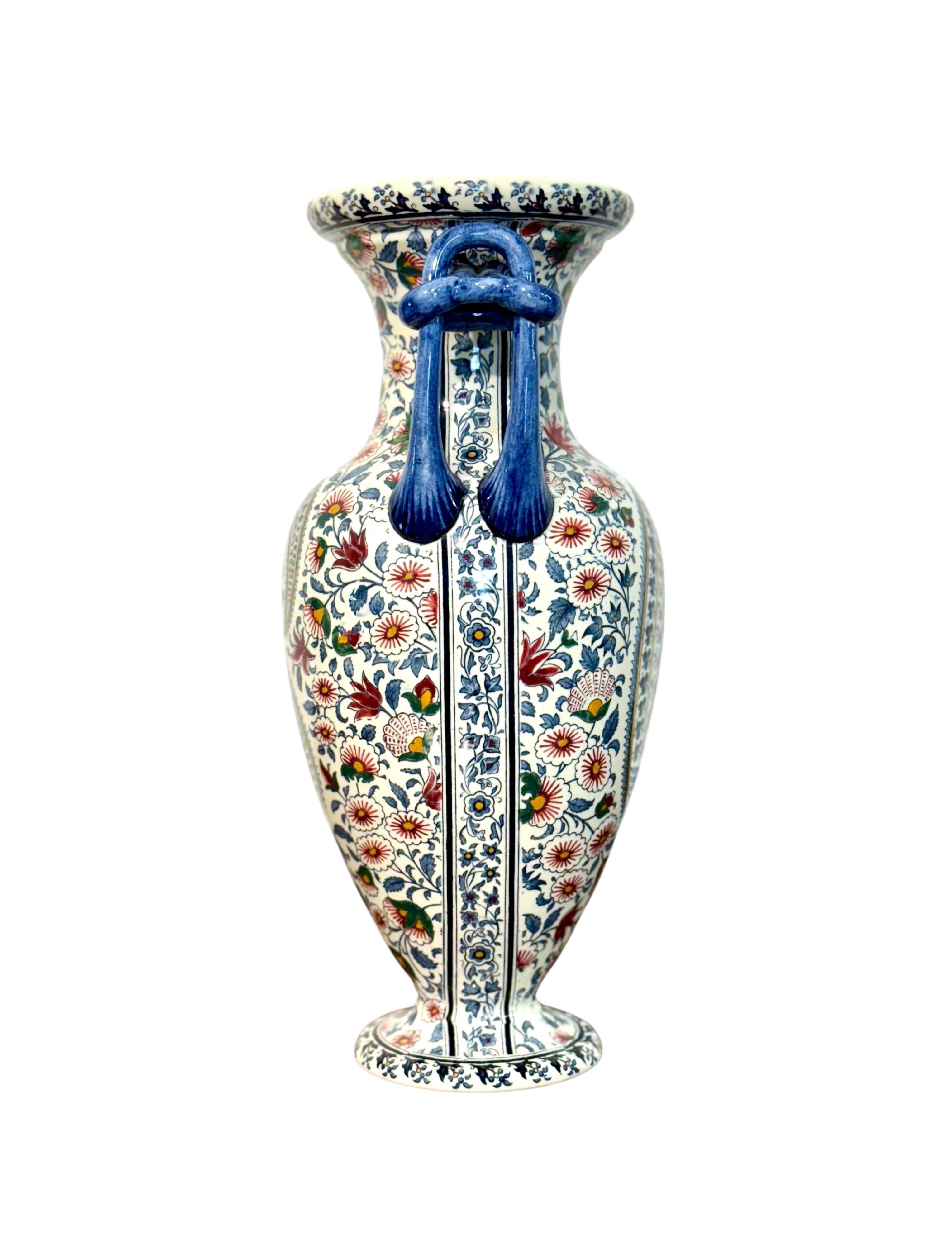Vaso di faience Gien, motivo 
