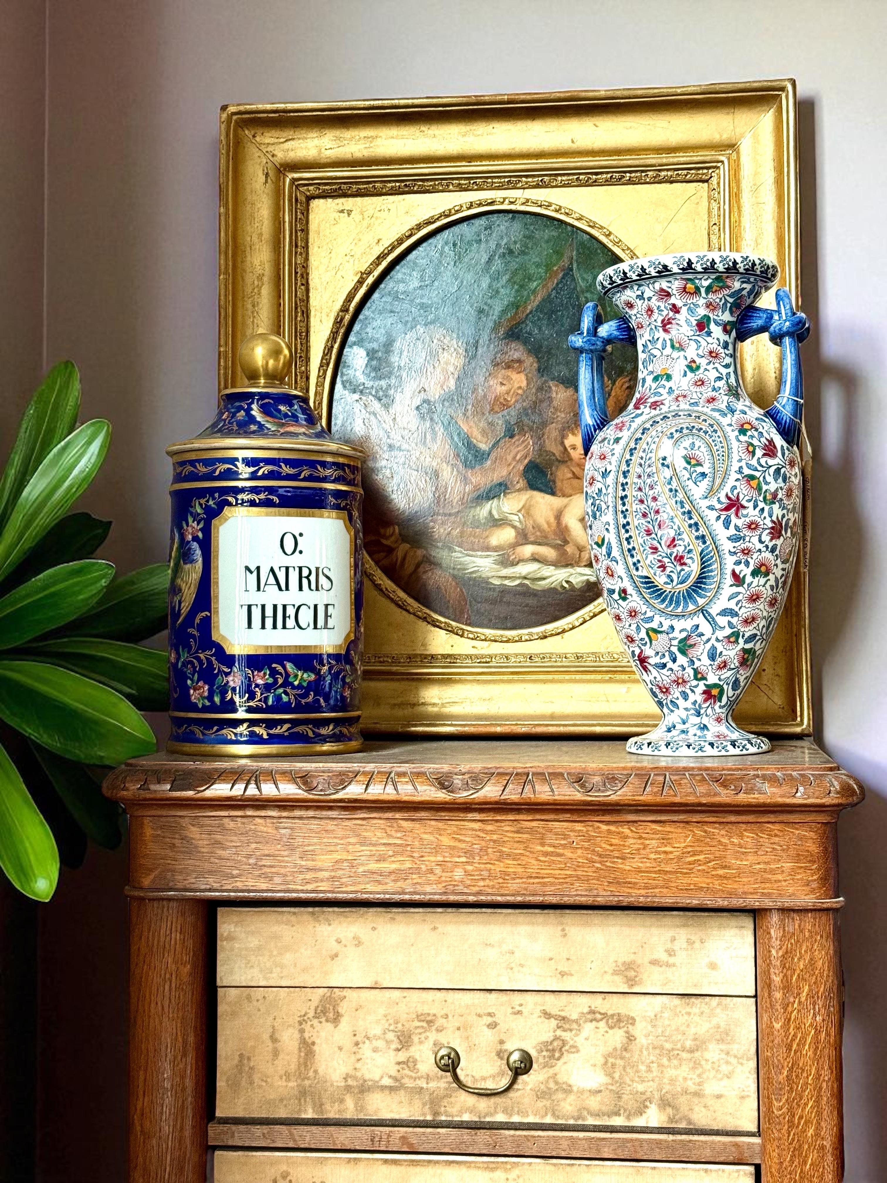 Vaso di faience Gien, motivo 