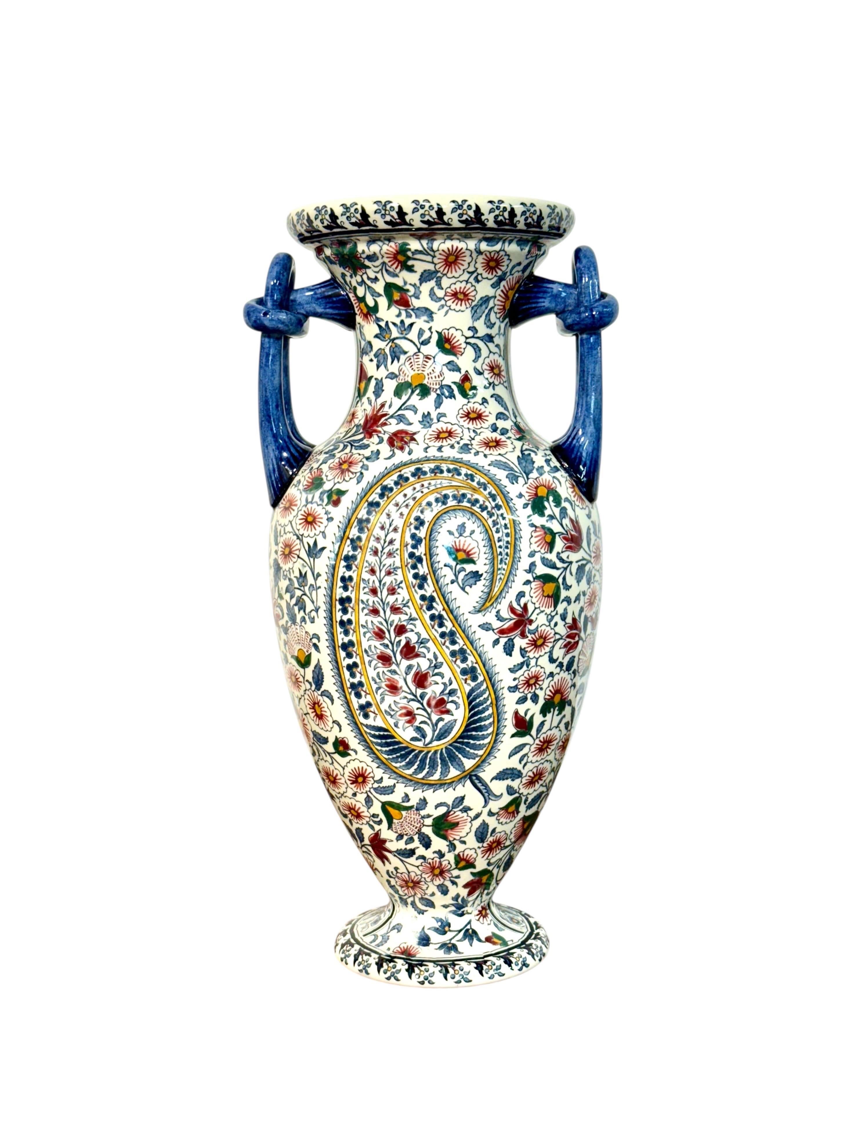 Vaso di faience Gien, motivo 