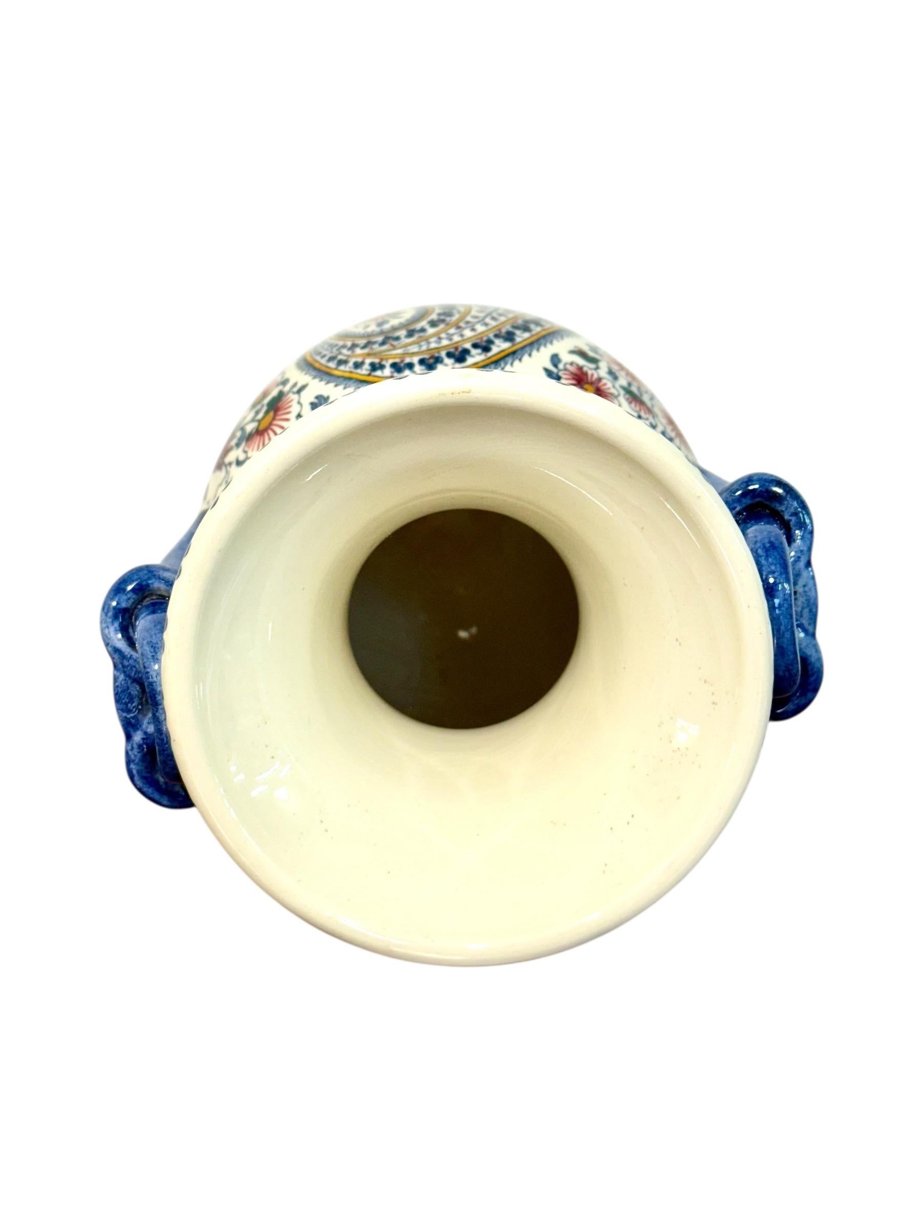 XX secolo Vaso di faience Gien, motivo 