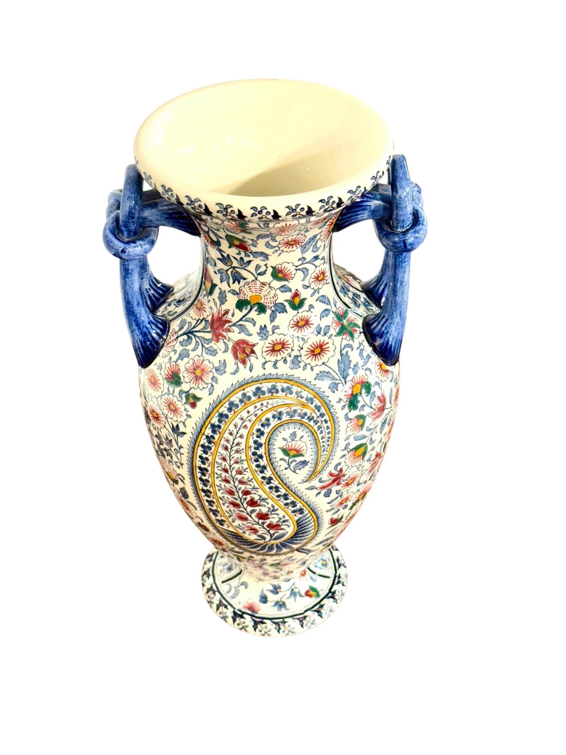 Vaso di faience Gien, motivo 