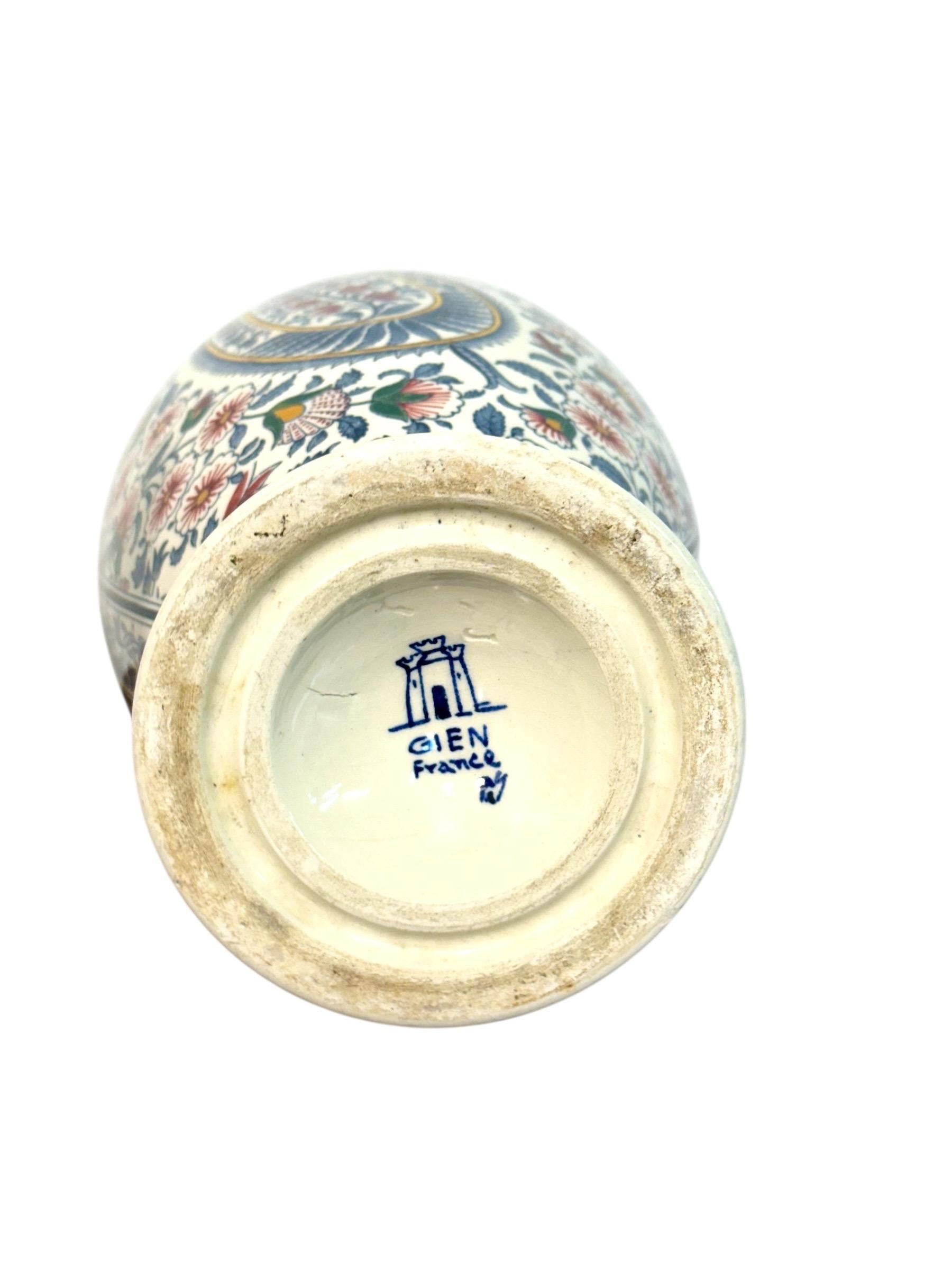 Vaso di faience Gien, motivo 