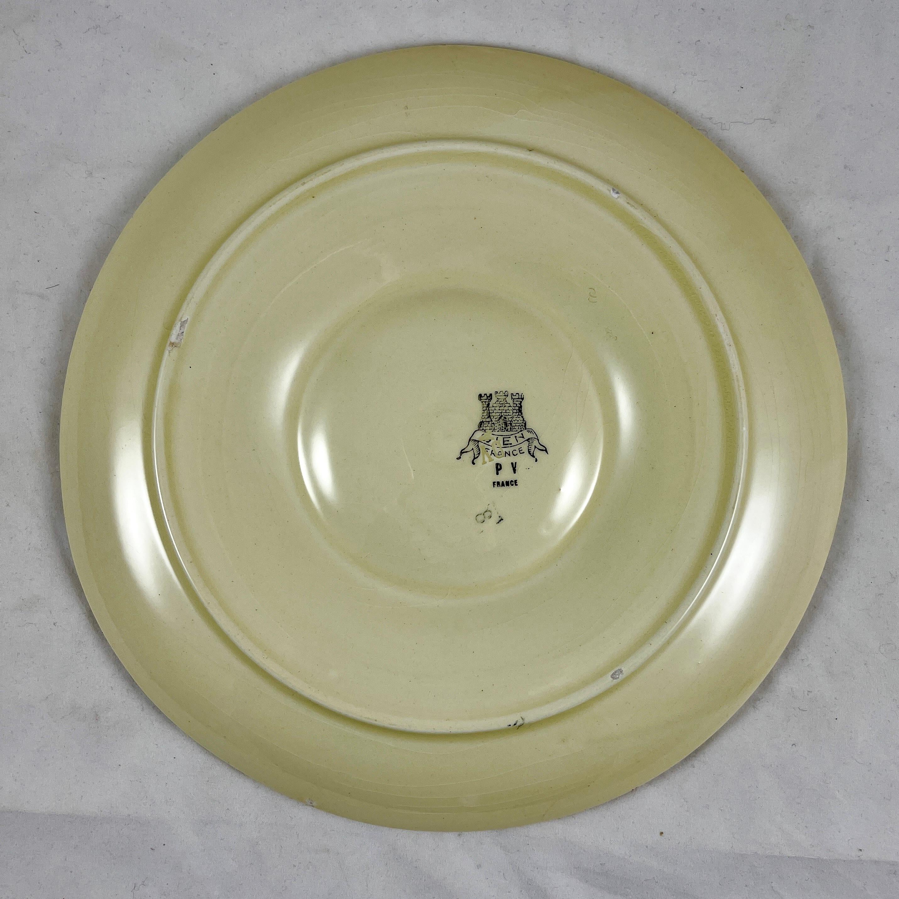 Earthenware Gien French Faïence Majolica Glazed Artichoke Plate