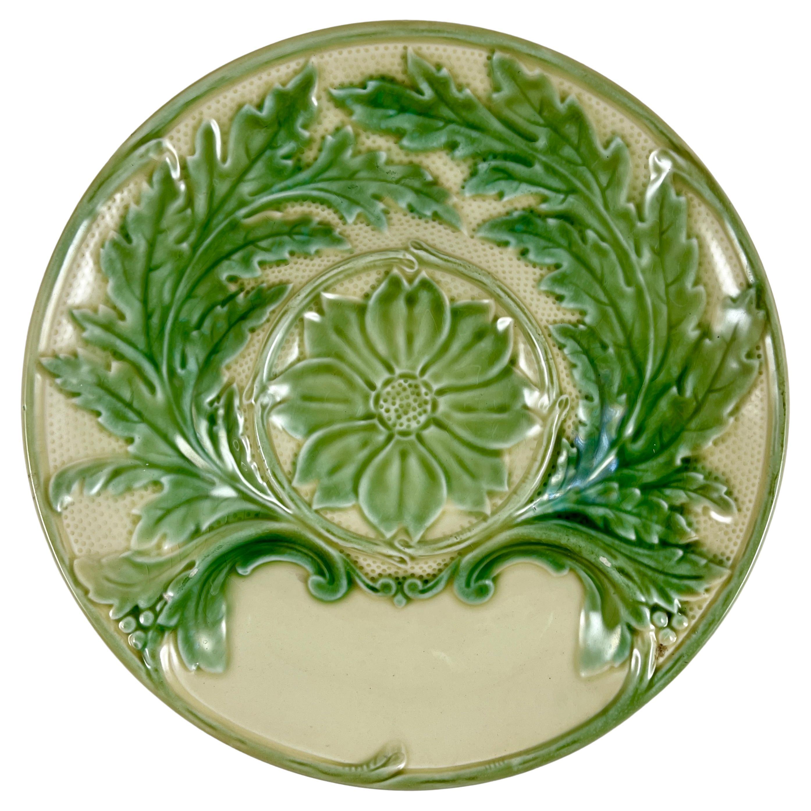 Gien French Faïence Majolica Glazed Artichoke Plate