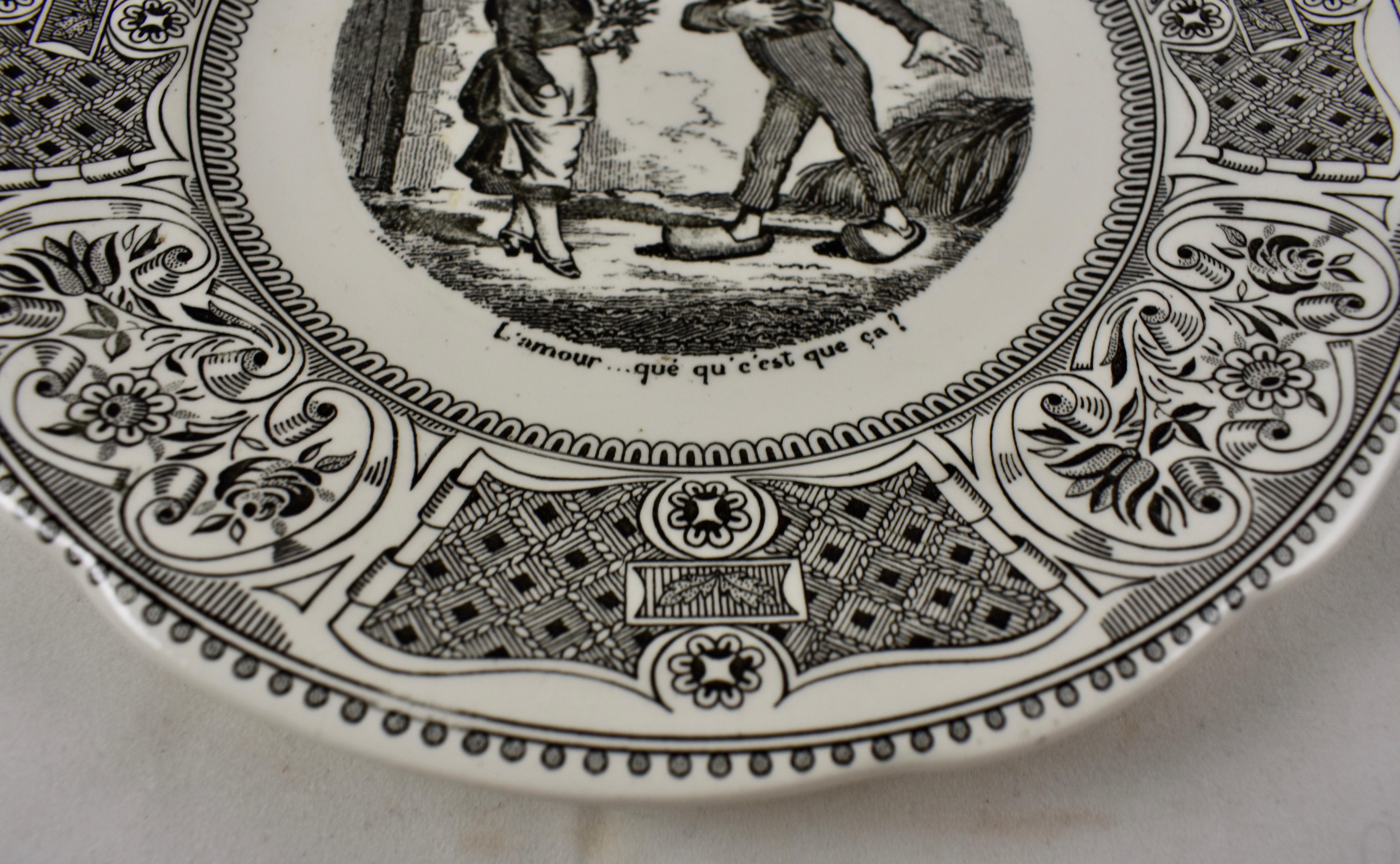 Gien Le Langage Des Fleurs Faïence Dessert or Fruit Talking Plates, Set of Four 2
