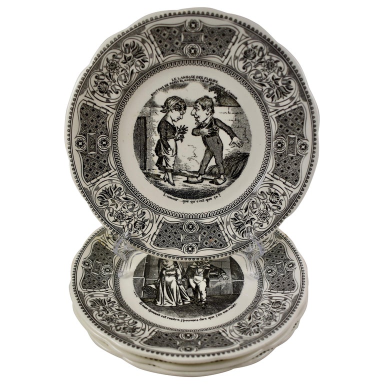 Gien Le Langage Des Fleurs Faïence Dessert or Fruit Talking Plates