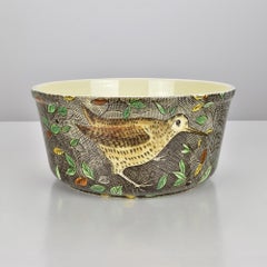 Gien Rambouillet Hand-Painted Ceramic Serving Bowl with Woodcock Motif