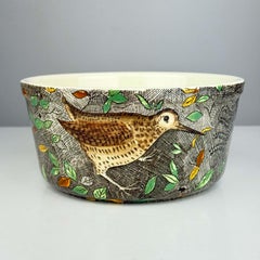 Gien Rambouillet Hand-Painted Ceramic Serving Bowl with Woodcock Motif No. 2