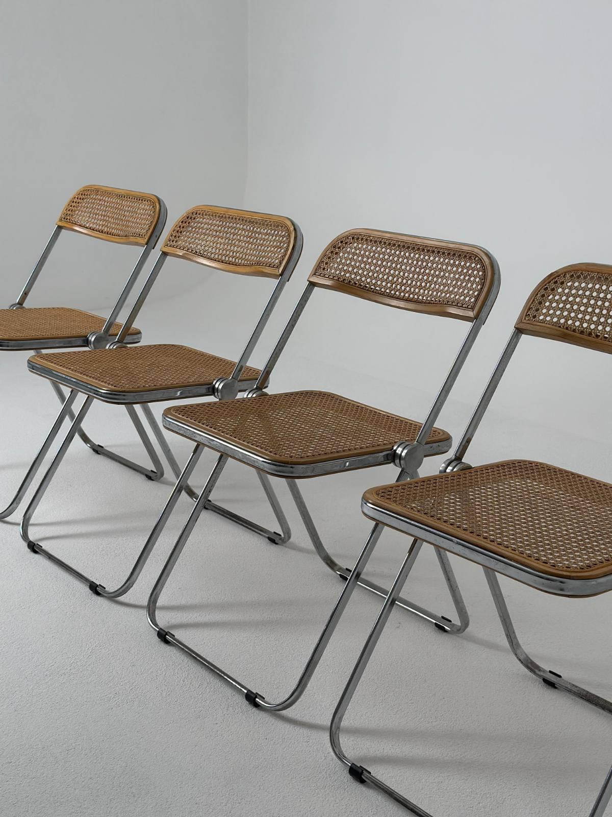 Giencarlo Piretti, Klappbarer Stuhl Plia, Vierer-Set für Castelli, 1967 (Moderne der Mitte des Jahrhunderts) im Angebot