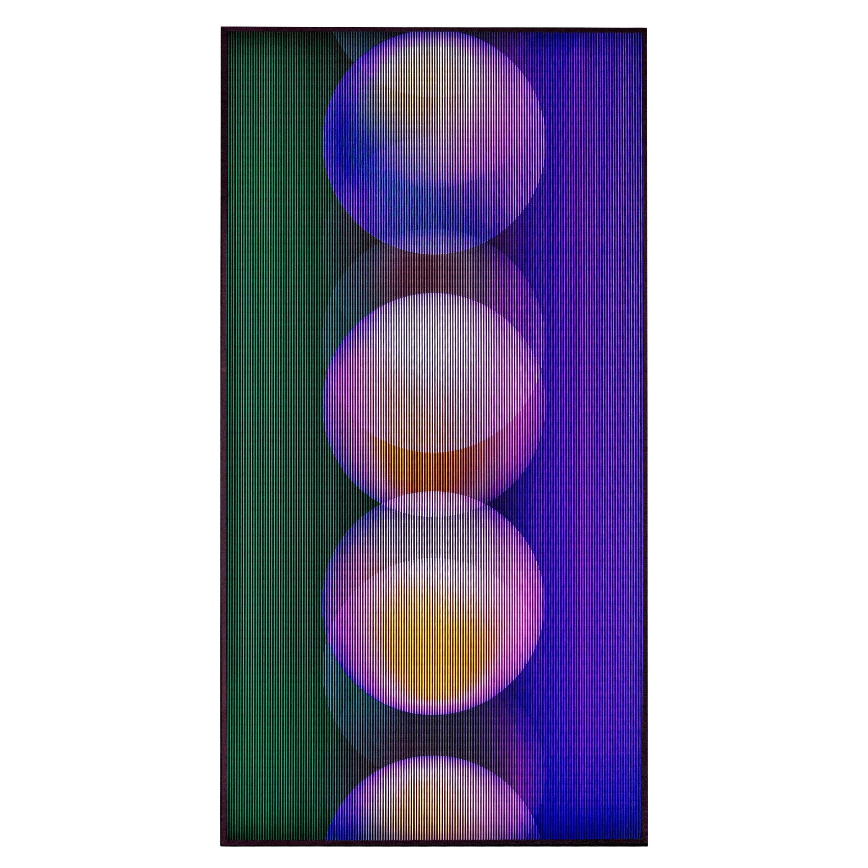 GIF 3 Lighing Sculpture by Paul Sende, LED Acrylic Stainless Steel Wall Decor For Sale