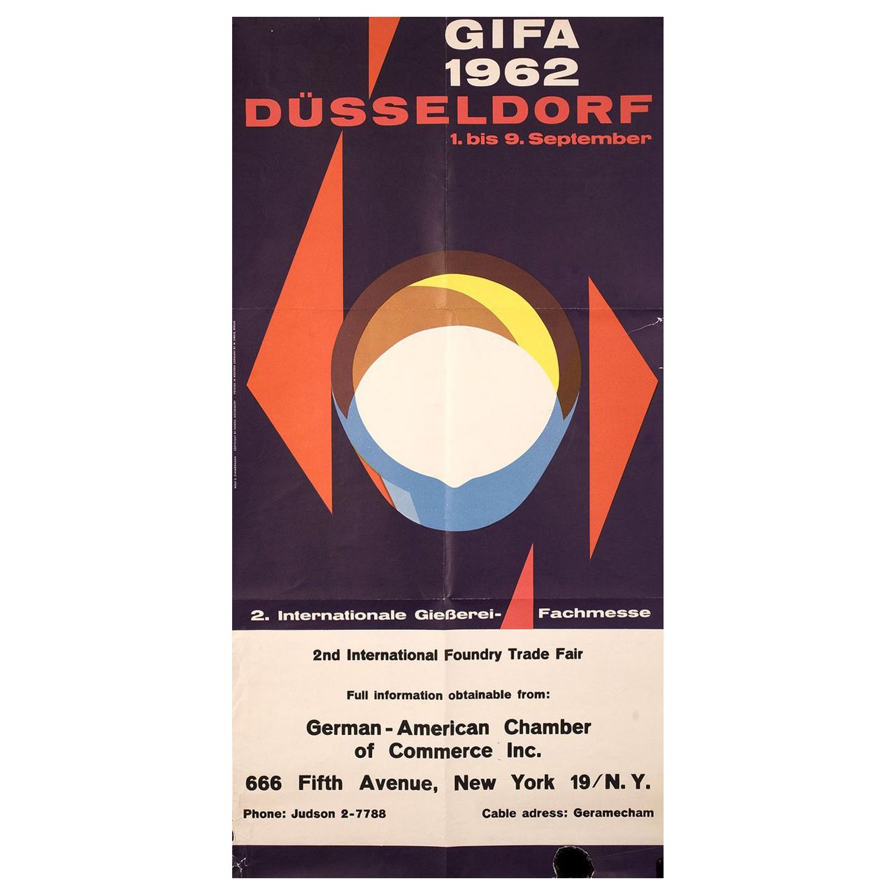 „GIFA 1962 Düsseldorf“ 1962 Deutsches Poster, „GIFA“ im Angebot