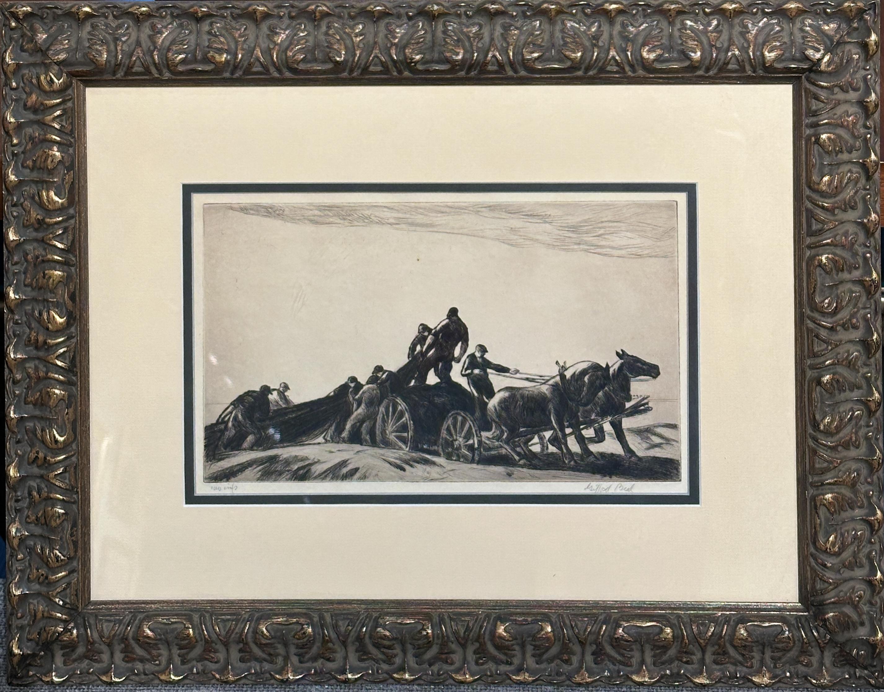 Gifford Beal, Carro a rete - Acquaforte marittima americana firmata