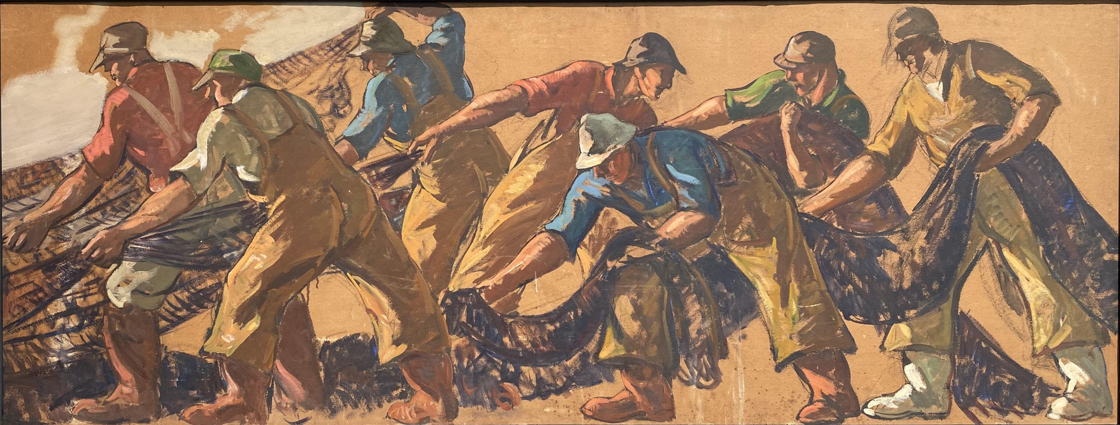 Transportar las redes - Painting de Gifford Beal
