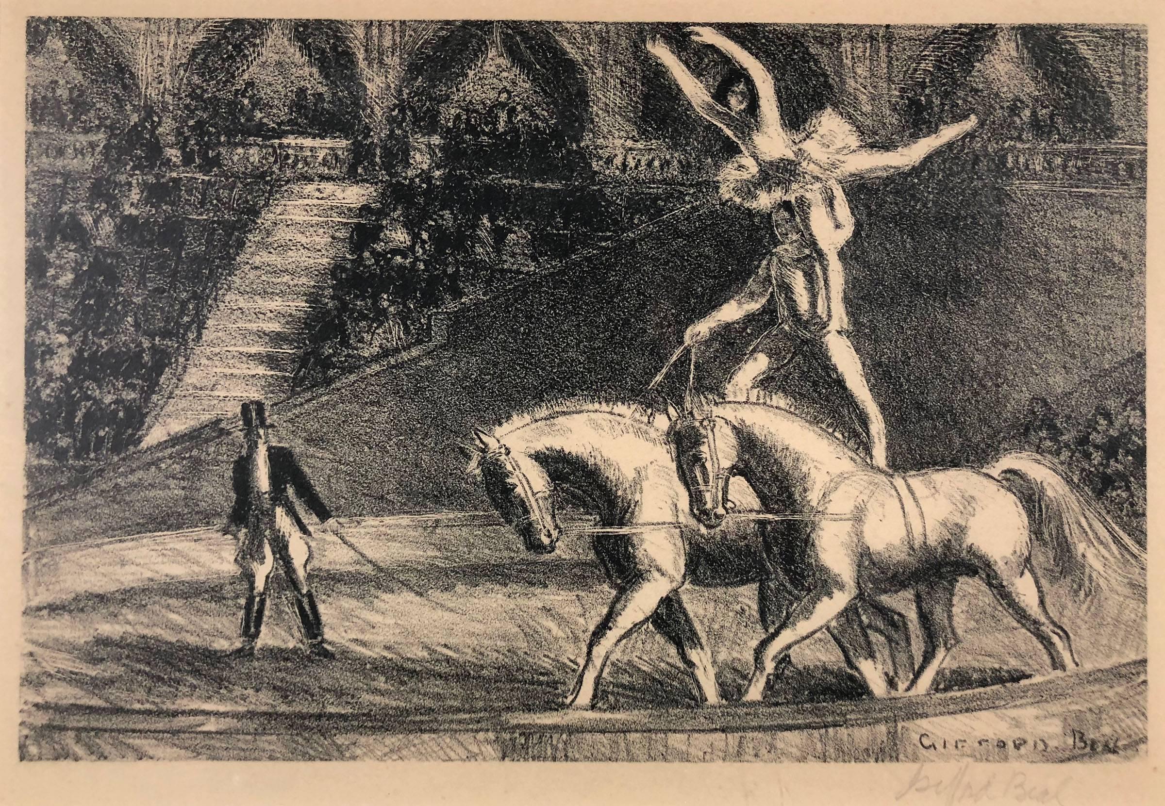 Gifford Beal Figurative Print - Bareback Act, Old Hippodrome
