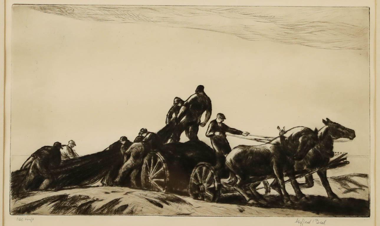 Gifford Beal (1879-1956) - Framed c.1930 Etching, The Net Wagon For Sale 1