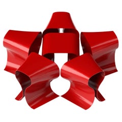 Gift Bow Modular Seating Sculptural Contemporary Lacquered 
Red
