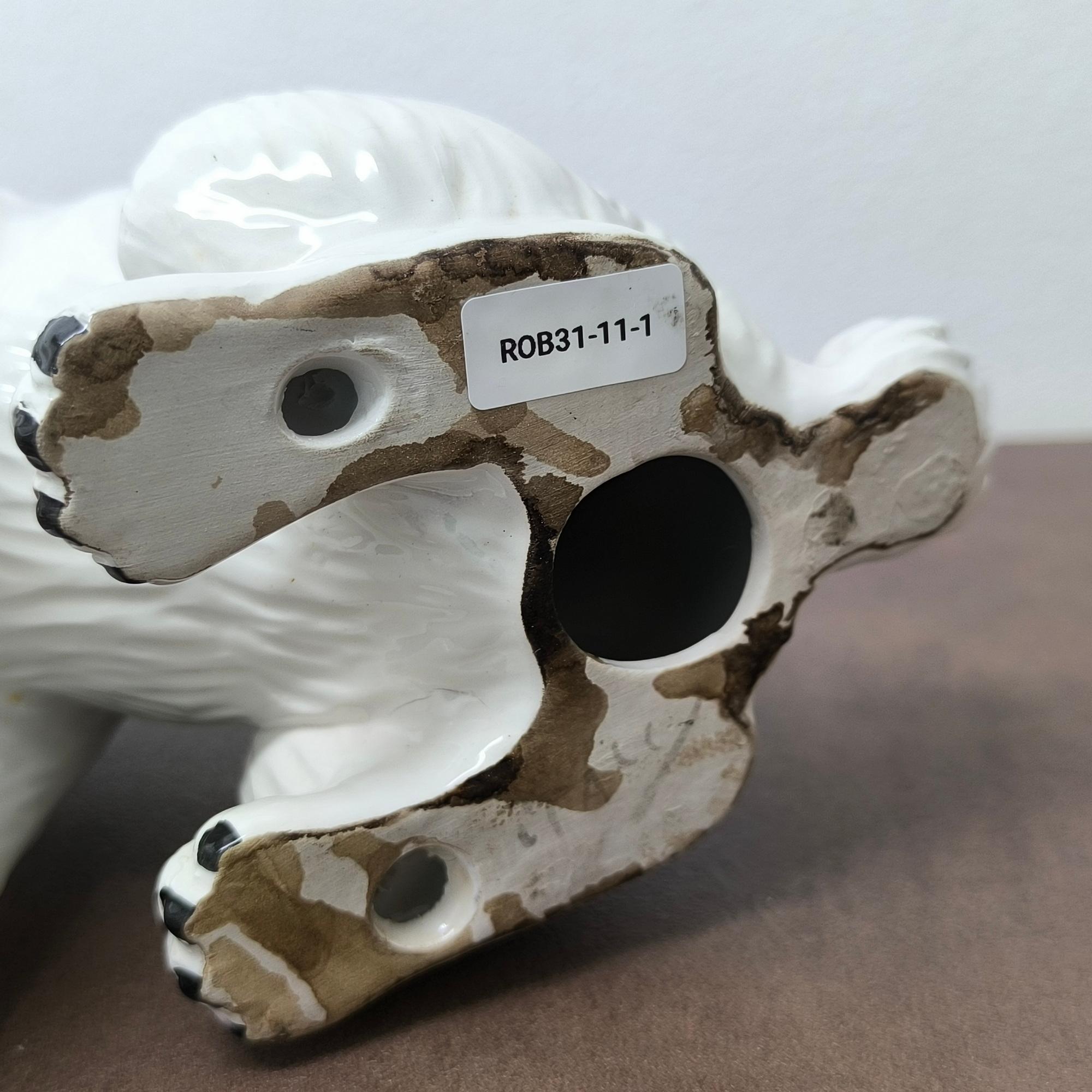 IDEA - Figurine épagneul en céramique émaillée italienne des années 1970 - Détails peints à la main en vente 3