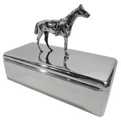 Gift-Quality Sterling Silver Box with Horse Figure Finial