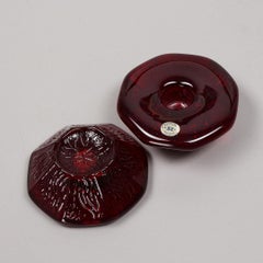 Gift Set 5 GLASS OBJECTS, Monica Bratt, Ruby Red Candle Holder / Jug Reimyre