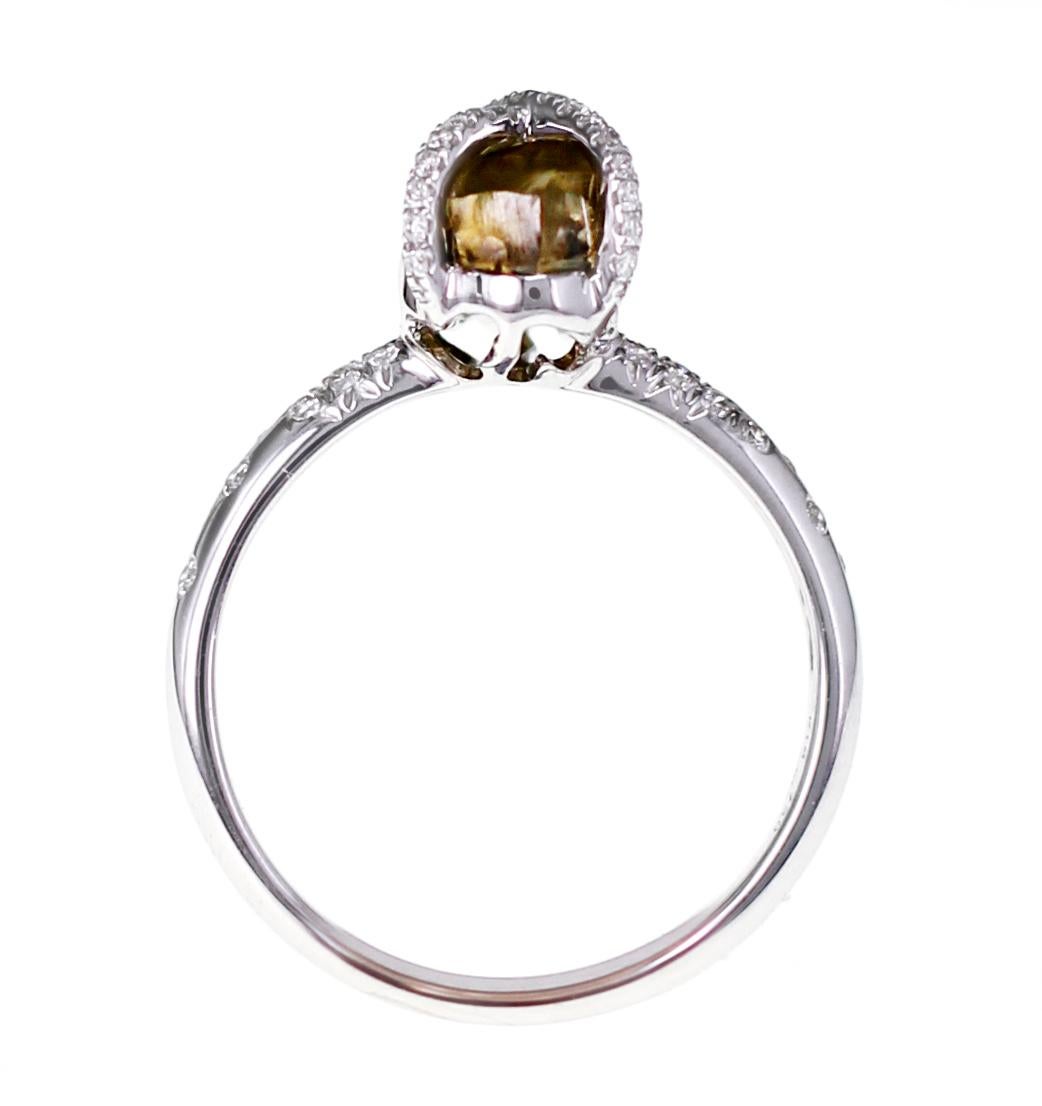 Brilliant Cut Gift Wrapped Rough Diamond Cocktail Ring