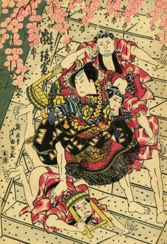 Arashi Rikan II dans une scène Kabuki d'Osaka