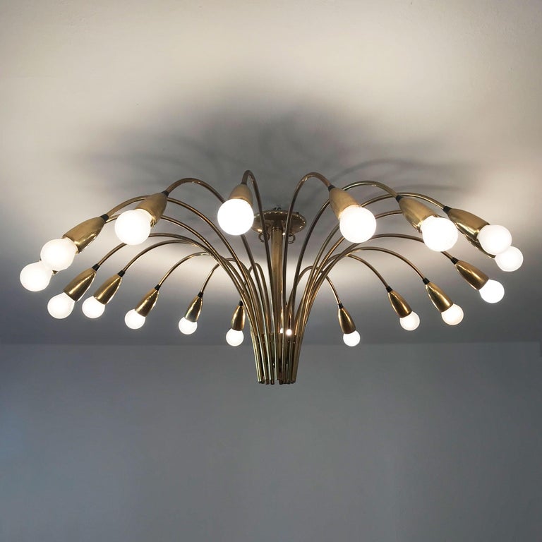 Gigant 18 Armed Sputnik Chandelier Ceiling Lamp Spider Kaiser Leuchten 1950s