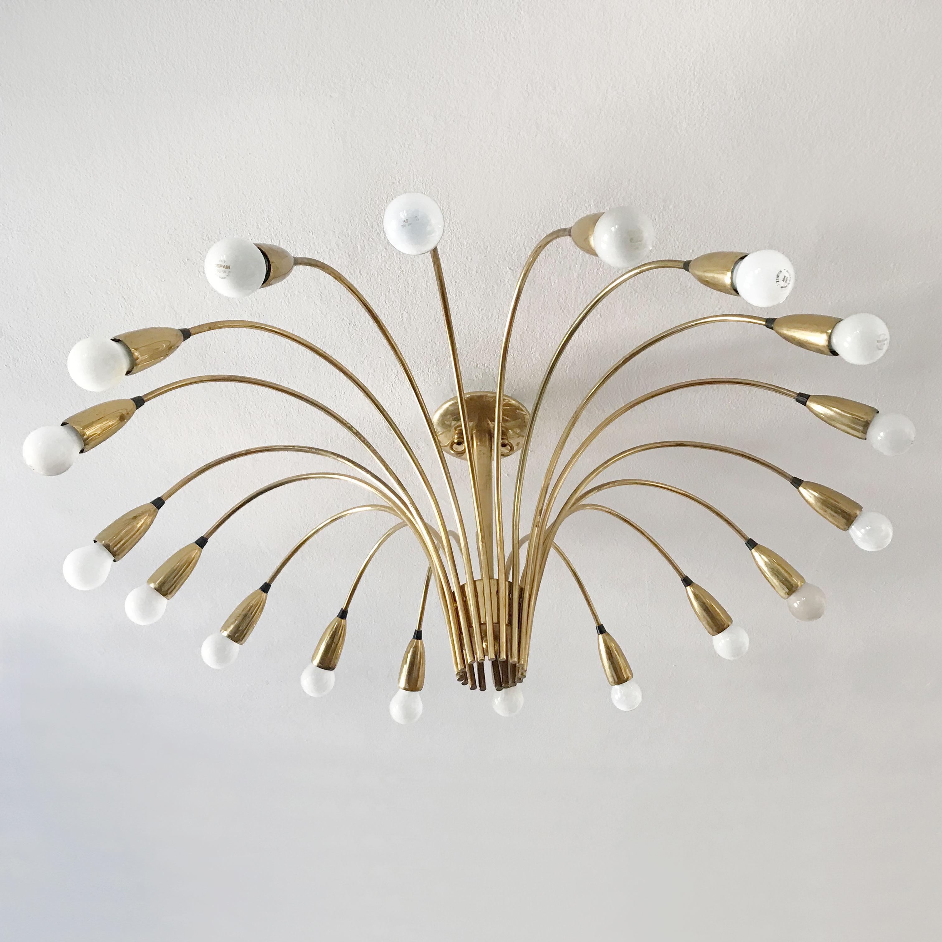 Mid-20th Century Gigant 18-Armed Sputnik Chandelier, Ceiling Lamp Spider, Kaiser Leuchten, 1950s